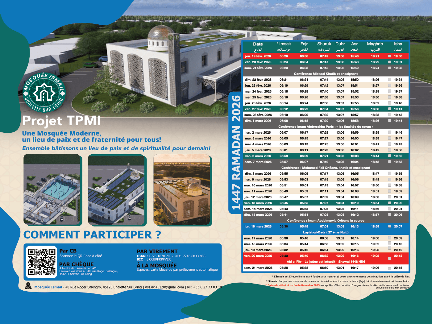 Calendriers — Mosquée Ismaïl